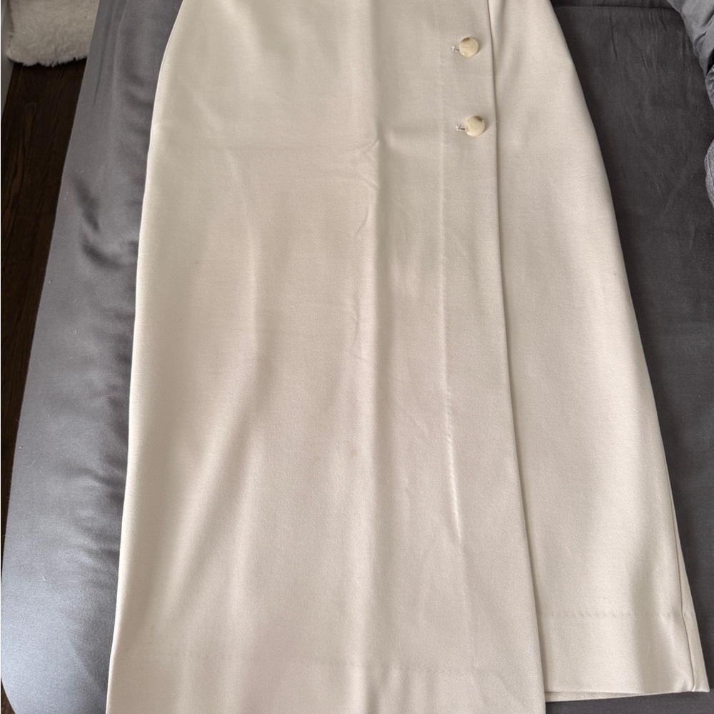 Babaton Cream Pencil Skirt with Button Accents